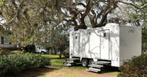 Restroom trailer for events
