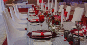 Holiday party rentals. Renting portable restrooms or trailers for holiday events or parties.